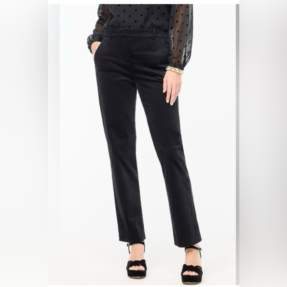 NWT J Crew factory Kallie black velvet pants size 14